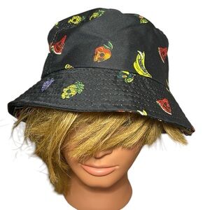 Arsenic mens fruit skulls bucket hat black summer vacation size‎ medium to large